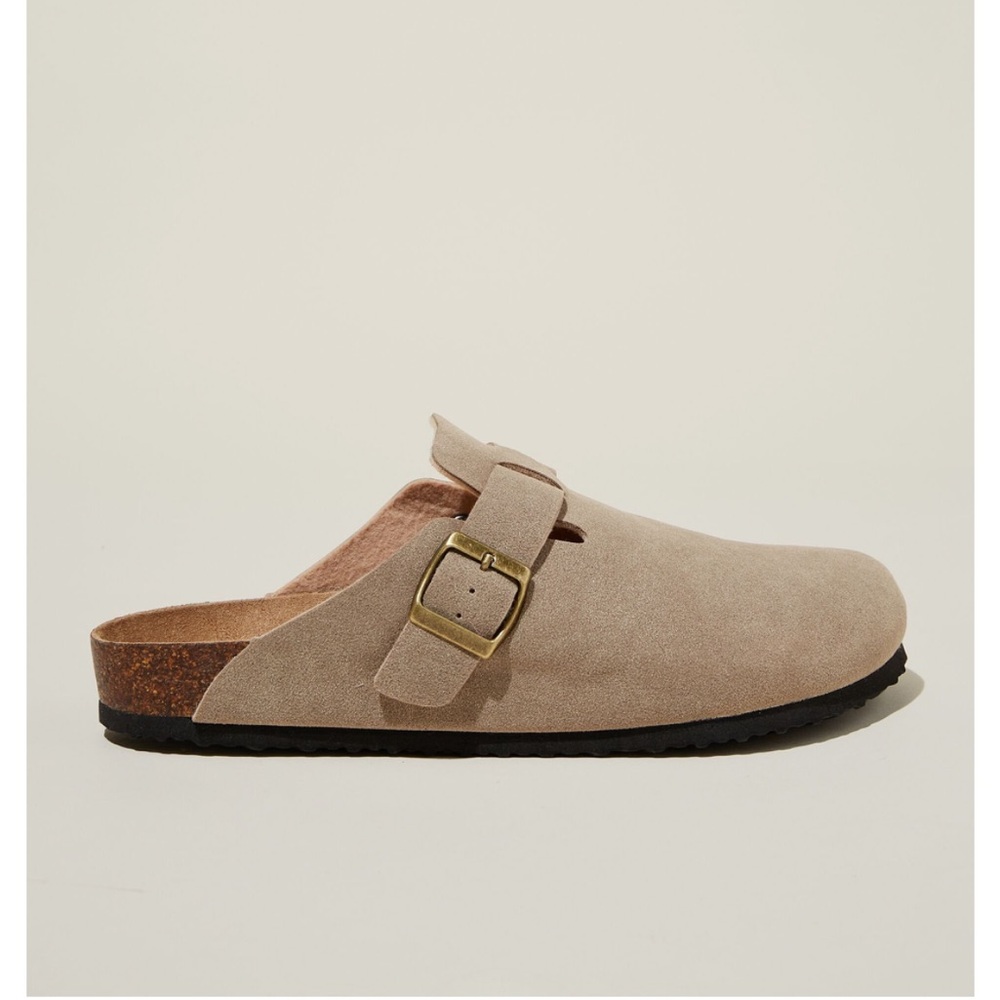 Cotton:On Men’s Taupe Slip-On Clogs with Buckle